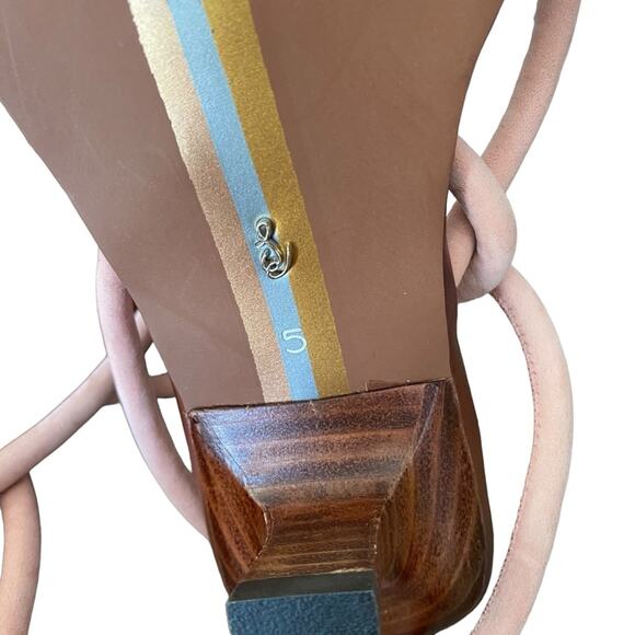 Sam Edelman Dia Peachy Pink Leather Ankle Strap Heeled Sandals size 5 NWOB - Picture 9 of 9